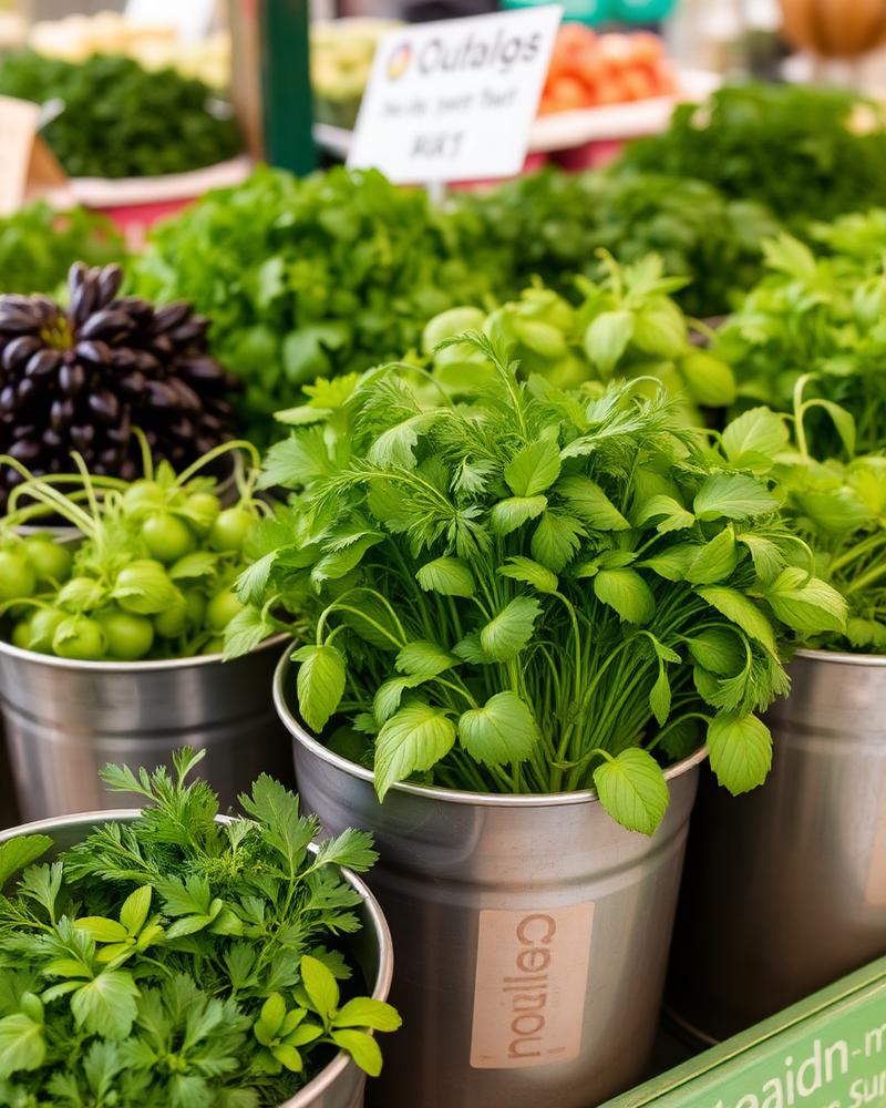 Fresh herbs at the market